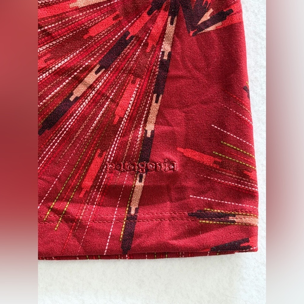 Patagonia Red Fireworks Burst-Print Sleeveless Workout Tank Top- Size L - Picture 6 of 7